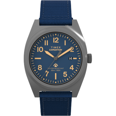 Quarzuhr TIMEX "CAPSTONE", blau (dunkelblau), Armbanduhren, Herren, Quarzuhr, Armbanduhr, Herrenuhr, Synthetikarmband, Datum, Leuchtzeiger
