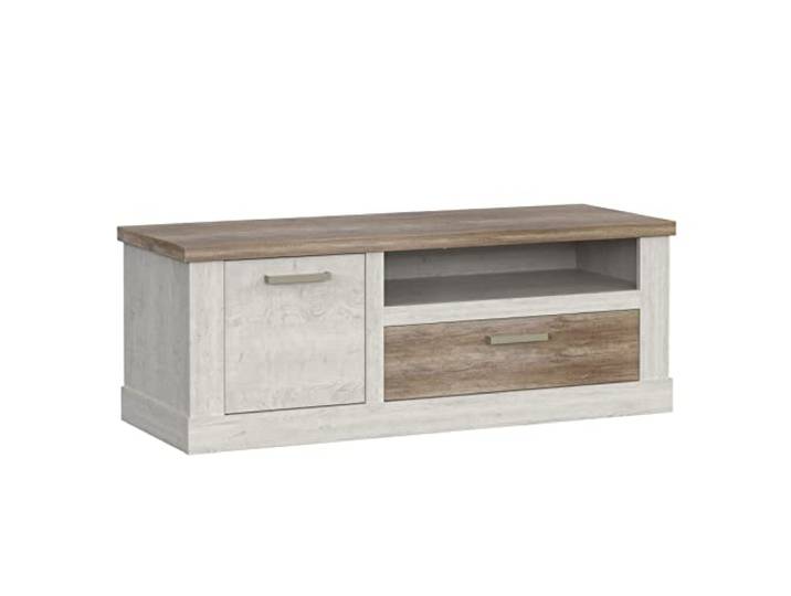 Newroom TV Lowboard Pinie Weiß stehend TV Schrank Board Wohnzimmer