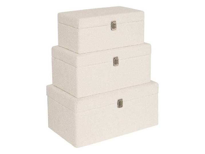 Malles Carlie blanc 54x26cm - Atmosphera Créateur d'intérieur