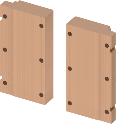 TECE TECEprofil Holzplattenset 9042008 zur Aufnahme von Stützklappgriffen