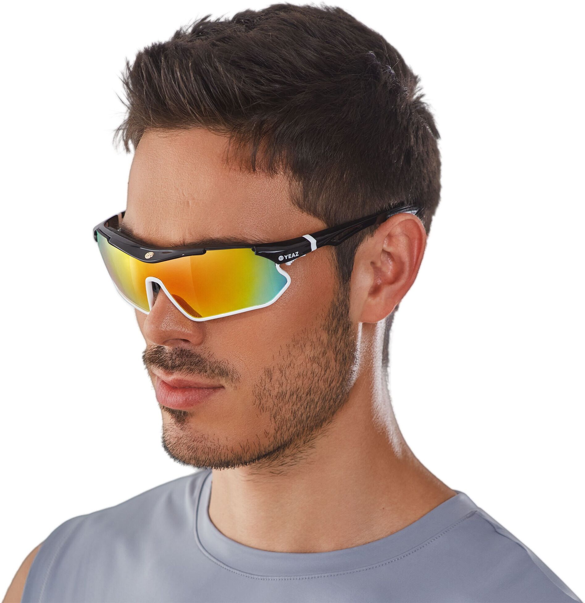 Sportbrille YEAZ "Sport-Sonnenbrille schwarz/weiß/rot SUNRAY", Kinder, schwarz, Sonnenbrillen Sportbrille