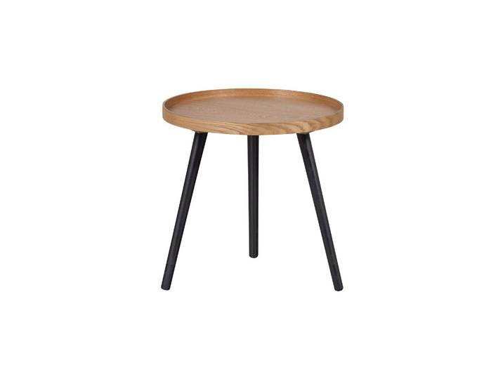 Petite table d'appoint en bois beige, plateau MDF, pieds en pin,