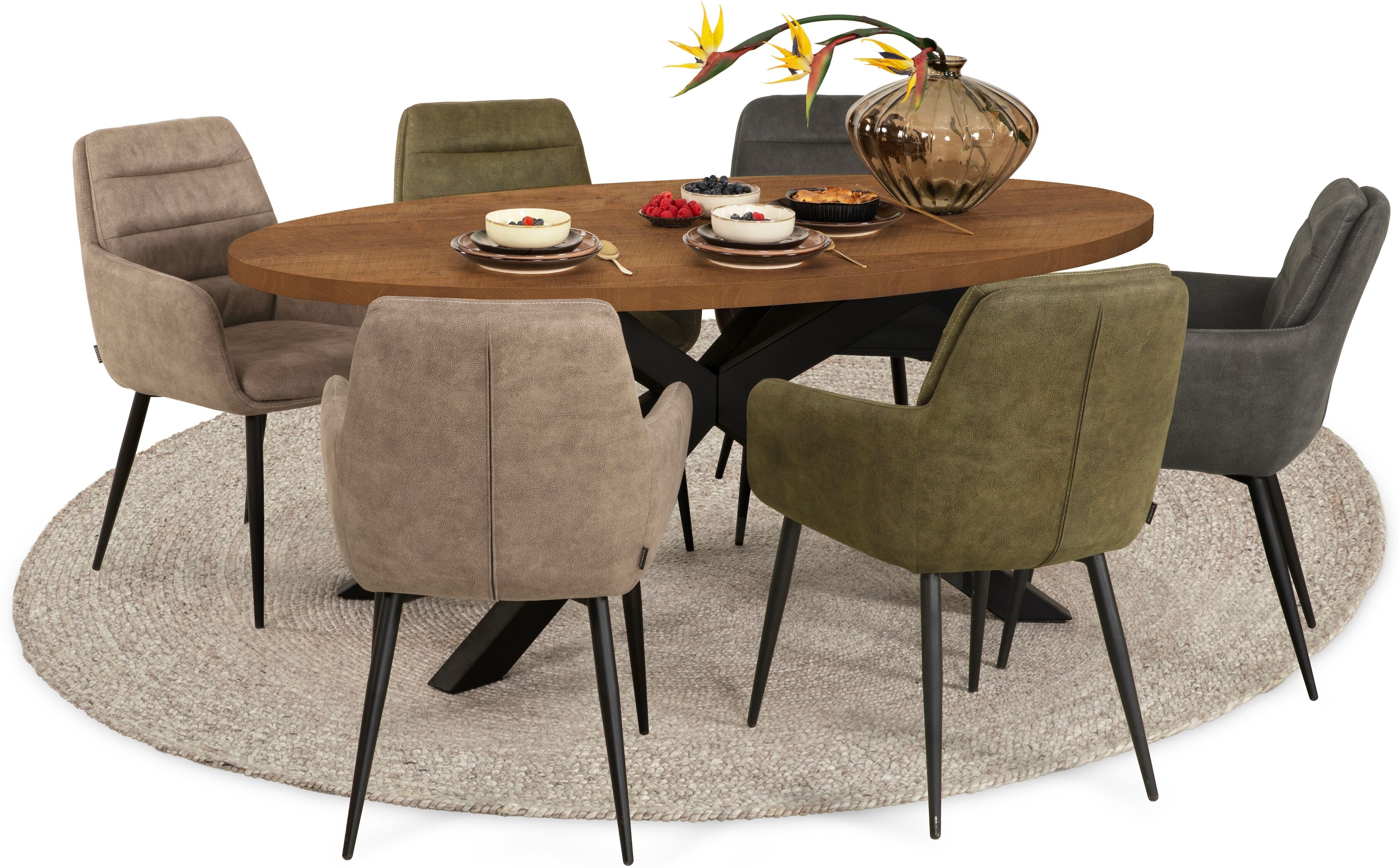 Armlehnstuhl OMG DESIGN "Bailey", beige (liver, schwarz, liver), B:58cm H:87cm T:64cm, Stühle, Armlehnstuhl, Schalenstuhl, Esszimmerstuhl, pflegeleichter Bezug