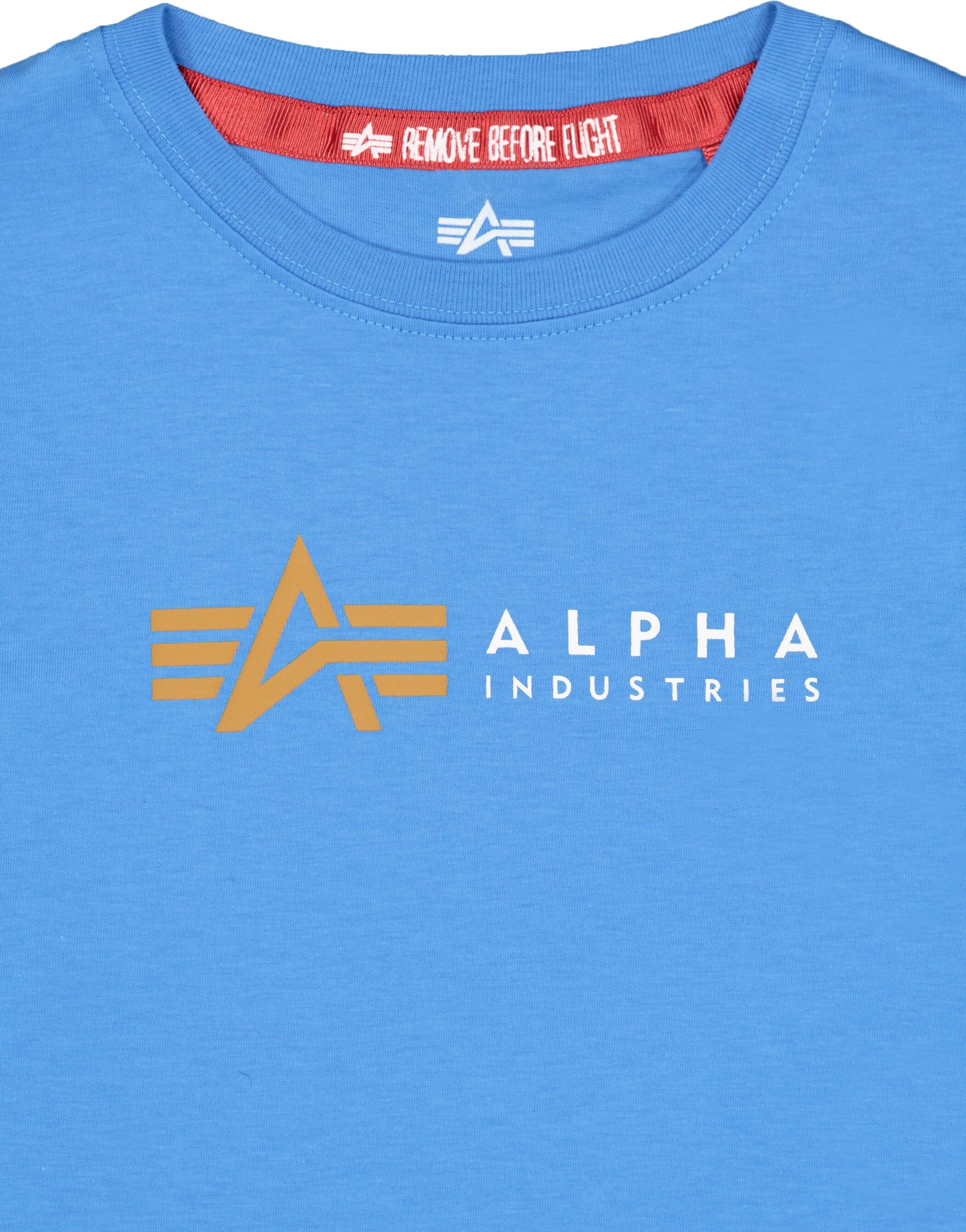 T-Shirt ALPHA INDUSTRIES "Alpha Label T-Shirt K", Mädchen, Gr. 12, blau (mediteranian blau), Obermaterial: 100% Baumwolle, Shirts T-Shirt mediteranian blau 12