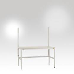 Manuflex LU8300.7035 ESD Aufbauportal ALU an UNIV/PROFI Gestell ALU Profil 45x45mm 1350mm hoch(Nutzhöhe 900mm) für alle Tischbreiten RAL7035 lichtgrau