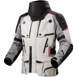 LS2 Motorradjacke Apollo AAA zertifiziert - grau-schwarz-rot - 5XL