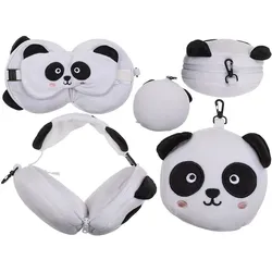 Herboristeria Reisekissen mit Augenmaske Panda, Reisekissen, Weiss