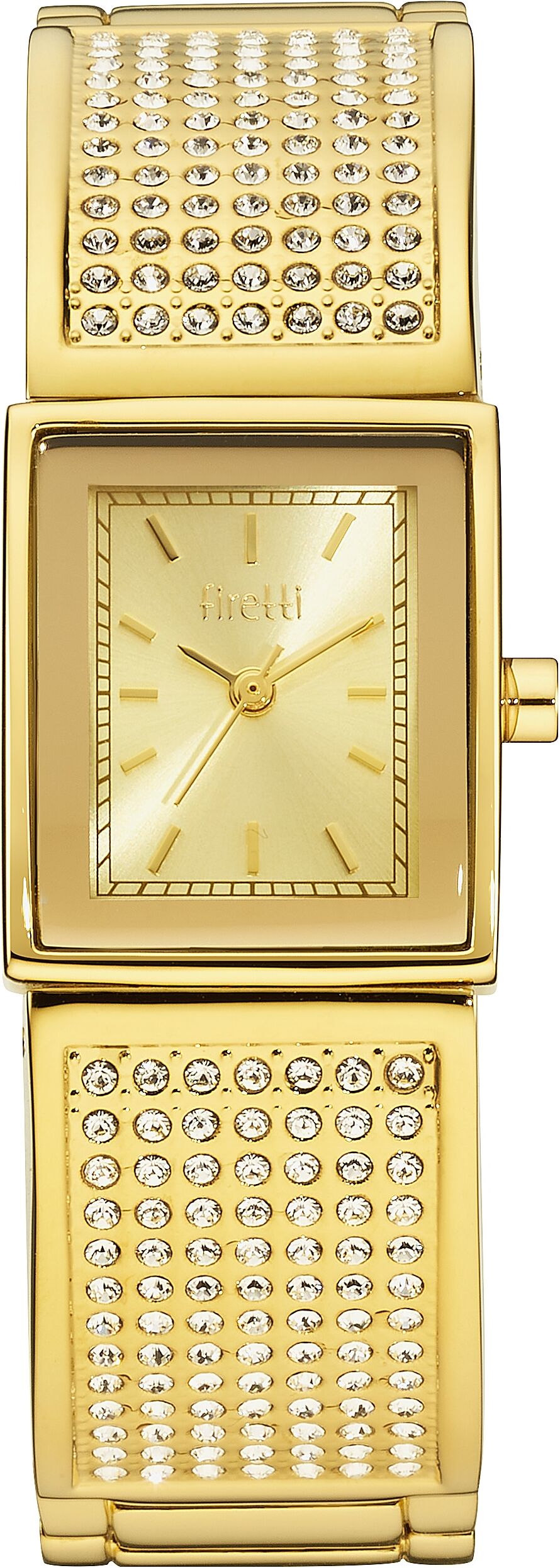 Quarzuhr FIRETTI "Crystal Elegance", gold (goldfarben), Armbanduhren, Damen, Quarzuhr, Armbanduhr, Damenuhr, analog, Swarovski-Kristalle