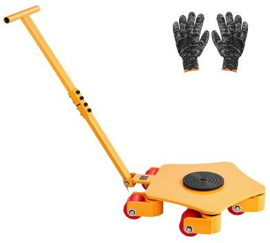 Vevor Machine Dolly met 4 PU zwenkwielen en handgreep, Geel/Staal
