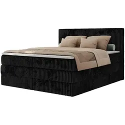 Boxspringbett mit Bettkasten  ¦ schwarz ¦ Maße (cm): B: 146 H: 119