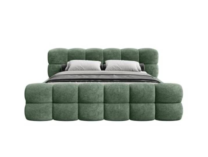 Chilly. Möbel Design Bett Weston - Extravagantes Polsterbett mit Bettkasten, stabilem Metallrahmen und Kopfteil - 200x200 cm - Coral Grün