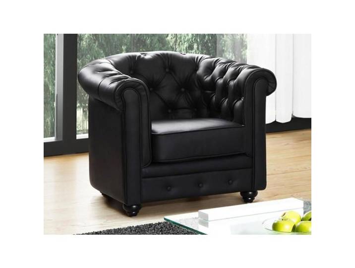 Fauteuil en simili CHESTERFIELD - Noir