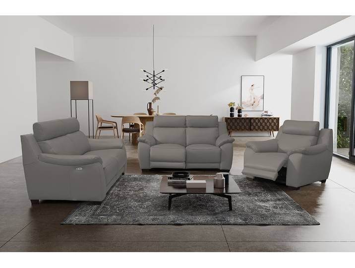 home24 Relaxfauteuil Bankoba grijs Leer Domna 109 x 98 x 97cm