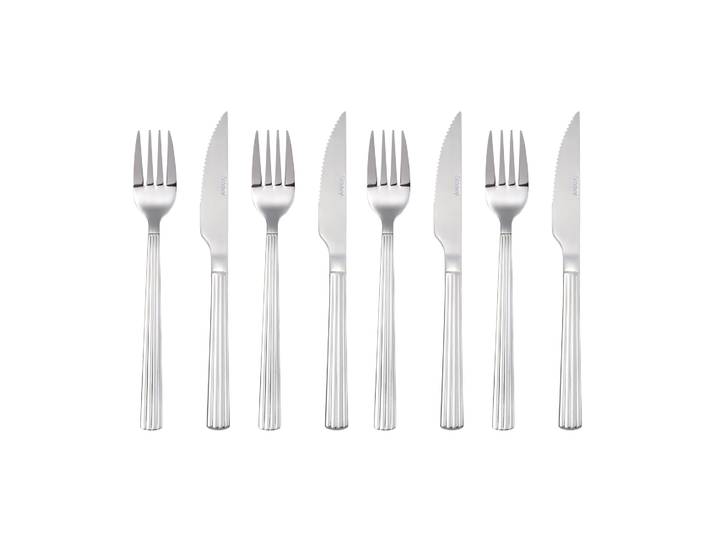 Aida Set de couverts Groovy Lot de 8 Acier inoxydable
