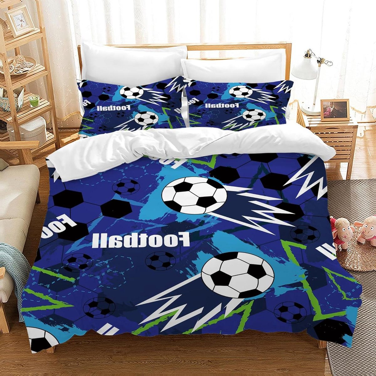 Voetbal Beddengoed Set voor Kinderen - Dekbedovertrek Voetbal 03 - 220 x 240 cm