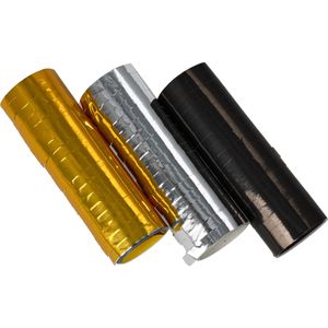 Amscan Luftschlangen 9902278, gold / silber / schwarz, 4m, 3 Stück