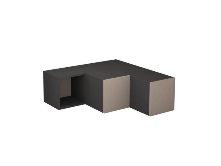 TRICUBE Meuble TV anthracite moka clair