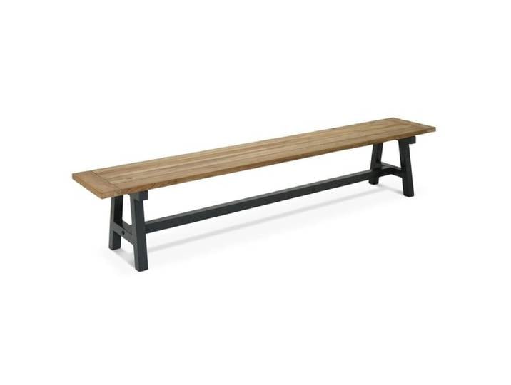 OUTLIV. Omaha Gartenbank Aluminium/Teak recycelt Dunkelgrau