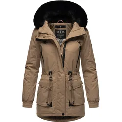 NAVAHOO Damen Sportlicher Wintermantel Baumwoll-Parka mit Kapuze Olessaa