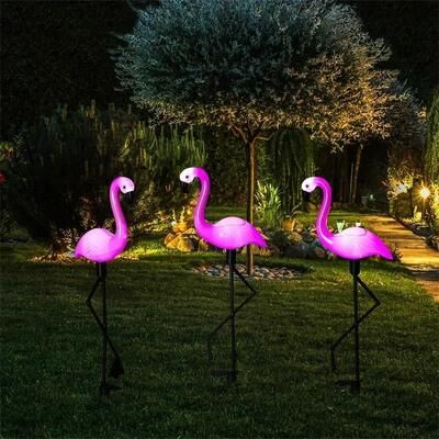 Uplift Essentials Solar Flamingo Garden Landscape Stake Solar Flamingo Garden Landscape Stake