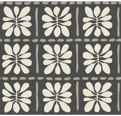 York Wallcoverings Mimosa Fleur Carbon Black Wallpaper