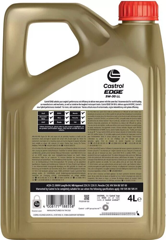 OLIO CASTROL EDGE 5W-30 LL TITANIUM 4LT