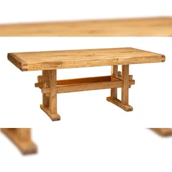 BISCOTTINI INTERNATIONAL ART TRADING Biscottini Tischlerwerkbank 200x100x80 cm – Wohnzimmertisch aus Massivholz – Großer Restauranttisch – Thekenarbeitstisch, hergestellt in Italien