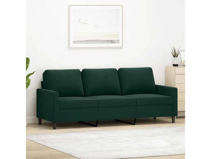 HEFZGDB Dunkelgrün Samt 3-Sitzer-Sofa 180 cm Weich Luxuriös Metallgestell Robust Stabiles Polstermöbel Bequem Sitzkomfort Modernes Design Wohnzimmer