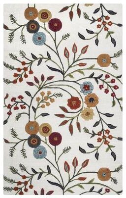 Alora Decor Cascade Neutral Ivory Floral Hand-tufted Wool Blend Rug
