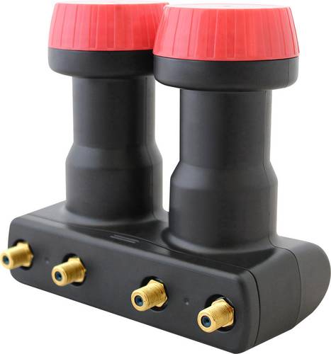 MegaSat Diavolo Quad-LNB Monoblock Teilnehmer-Anzahl: 4 Feedaufnahme: 40mm vergoldete Anschlüsse, Wetterschutz Schwarz, Rot