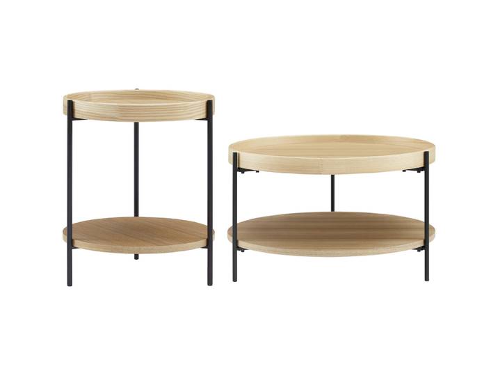 Salontisch Habit natur/schwarz Holzwerkstoff B 69 T 69 cm