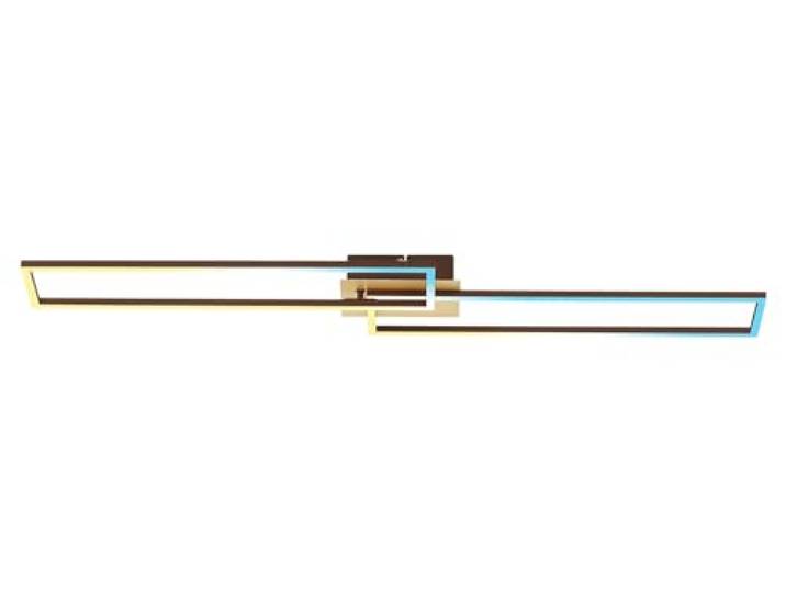 Briloner Leuchten - Deckenlampe LED, Dimmbar, Deckenleuchte mit Fernbedienung, LED Frame, Farbtemperatur einstellbar, Goldfarbig-Braun,1100x248x78 mm