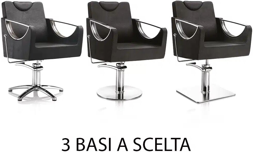 Xanitalia Poltrona Parrucchiere Reclinabile Hair Crown XaniPro con Poggiatesta Regolabile Base a Stella o Tonda STELLA