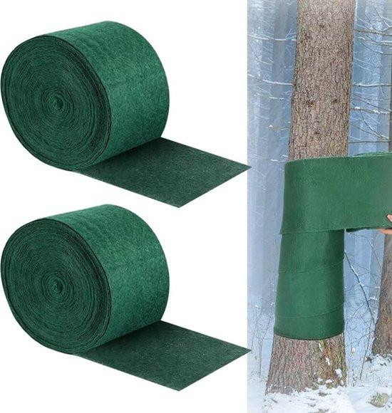 2 rollen groene winterbescherming voor bomen en planten, 20 meter vorstbeschermende wikkelstrip van plastic