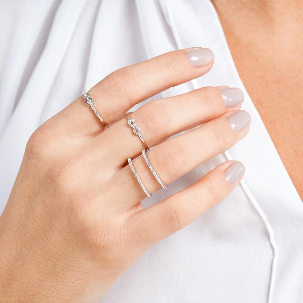 Unique 925 Silber Ring Unendlichkeitssymbol Zirkonia silber