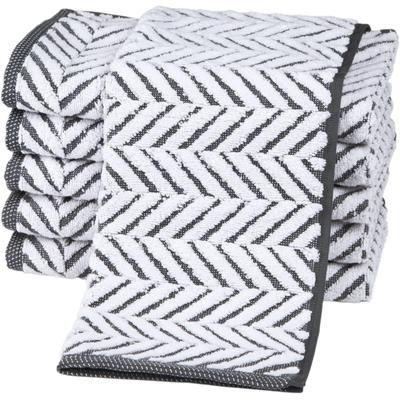 Gaestehandtuecher ROSS "Sensual 9002", schwarz-weiß (anthrazit, weiß), B:30cm L:50cm, Frottier, Obermaterial: 100% Baumwolle, Handtücher, im Zopfmusterstil