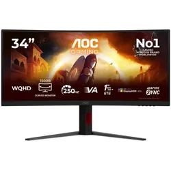 AOC G4 CU34G4ZCA Computerbildschirm 86,4 cm (34") 3440 x 1440 Pixel Wide Quad HD Schwarz, Rot