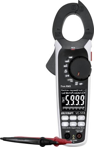 VOLTCRAFT VC-533 Stromzange digital CAT III 600V Anzeige (Counts): 6000