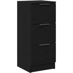 vidaXL Schwarzer Eichen-Sideboard 30x30x70 cm Aus Holzwerkstoff