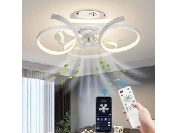 Plafonnier ventilateur - Ventilateur de plafond LED avec éclairage à intensité variable - 6 vitesses - Lampe moderne