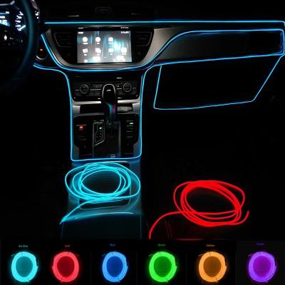 Uplifted Finds Car Interior LED Ambient Light Strip Cold Light Decorative Dashboard Lamp 2 M light Strip Only pink