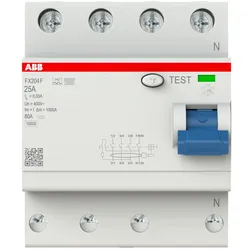 ABB FX204F-25/0.03 Fehlerstrom-Schutzschalter Typ F 4P 30mA 25 A mischfrequenzsensitiv FlexLine Push-in Technologie 2CSF204365R1250