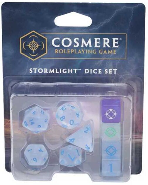 Stormlight Basic Dice Set for Cosmere Roleplaying Game, Includes Six Standard RPG Dice and Three Custom Plot Dice by Brotherwise Games