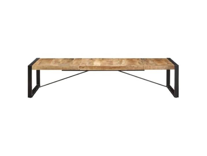 HKLGBVCR Couchtisch aus unbehandeltem Mangoholz, industrieller Stil, 180 x 90 x 40 cm