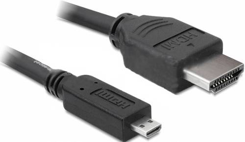 Delock HDMI Anschlusskabel HDMI-A Stecker, HDMI-Micro-D Stecker 3m Schwarz 82663 4K UHD, vergoldete Steckkontakte HDMI-Kabel