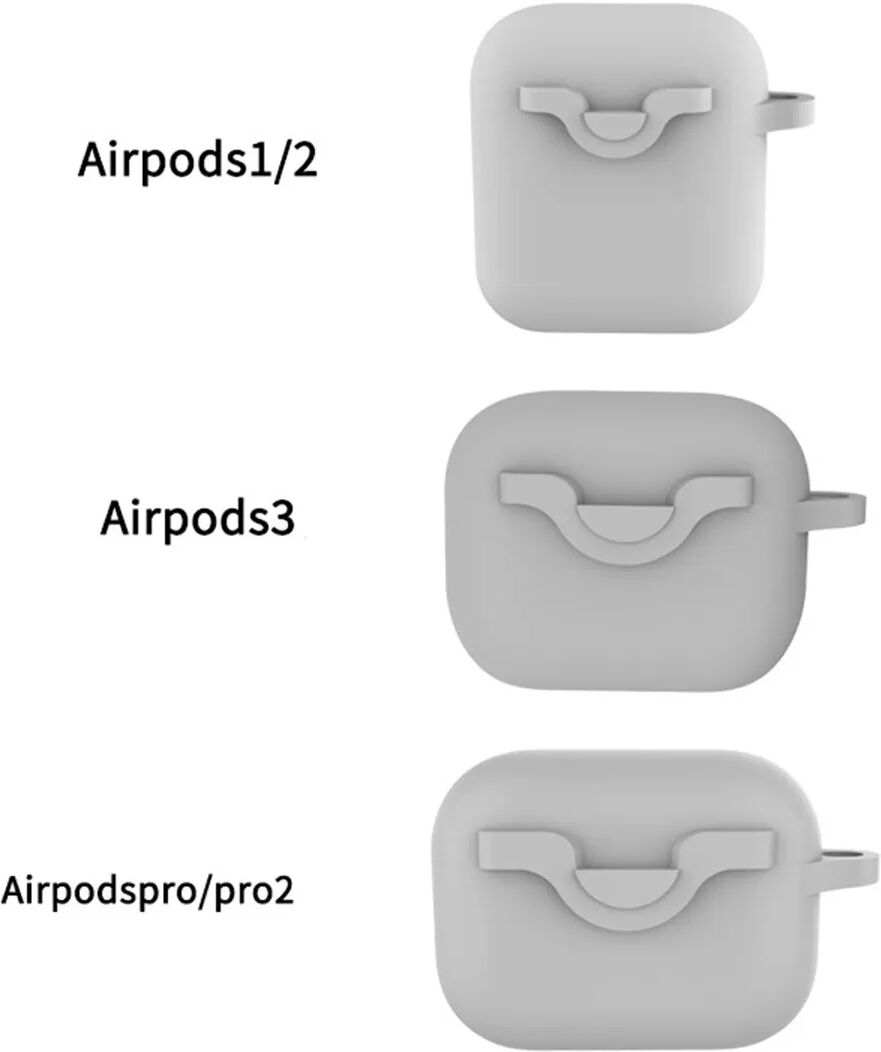 INF Bluetooth-Kopfhörer-Schutzhülle kompatibel mit AirPods Pro kompatibel mit AirPods Pro 2 – Graue Silikon-Stoßschutz-Hülle