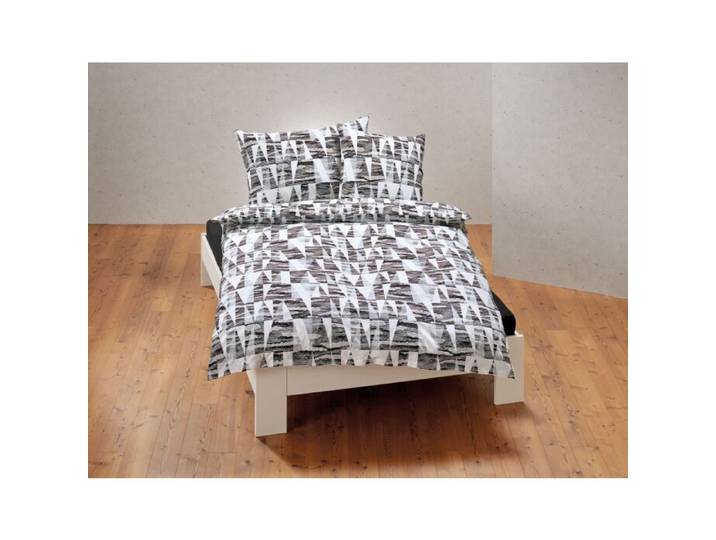 Bettwäsche mit Triangelmuster schwarz-weiss – Kissenbezug – 65x65 cm