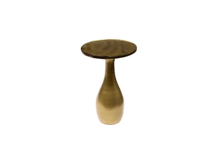 Kawola Beistelltisch Mokka Gold Glas, Goldfarben, Metall, Organisch, 40x60x40 cm, Wohnzimmer, Wohnzimmertische, Beistelltisch