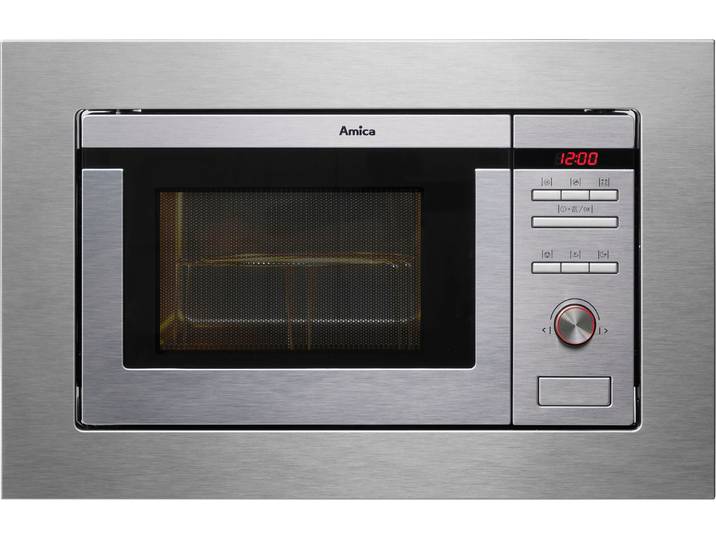 AMICA Einbau-Mikrowelle EMW 13180 E , grau (edelstahl), B:59,5cm T:32cm, Mikrowellen, Viel Komfort für schnelles und unkompliziertes Kochen im Alltag, Einbau-Mikrowelle