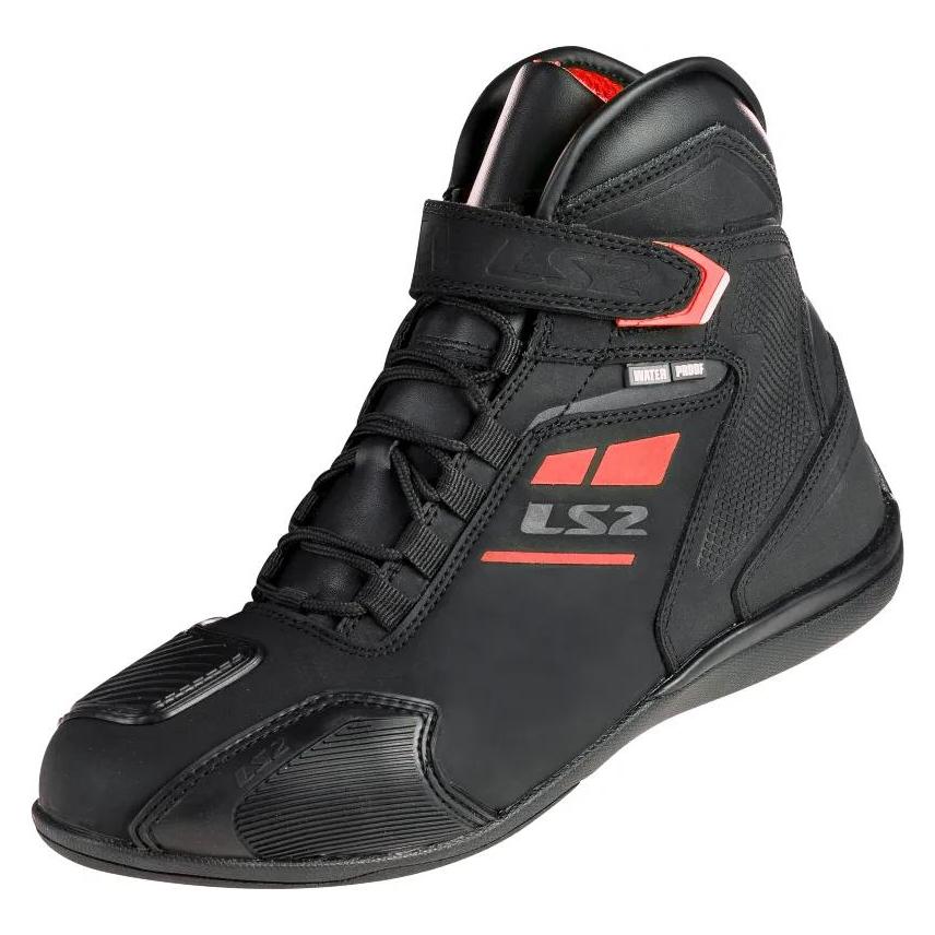 LS2 Stiefel Garra Man Wp Black Red 44 (Herren, 44) (71030T113244)